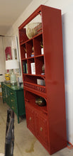 Vintage Thomasville Lacquered Faux Bamboo Display Cabinet